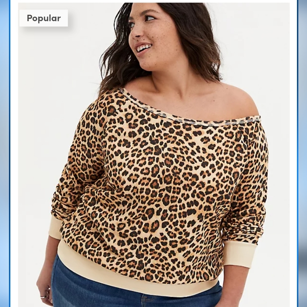 Torrid - OFF-SHOULDER LT WEIGHT FRENCH TERRY SWEATSHIRT